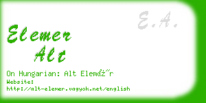 elemer alt business card